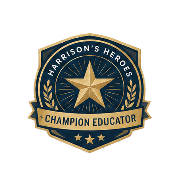Harrison's Heroes Champion Educator badge