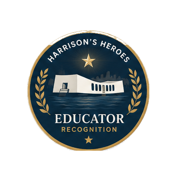 Harrison's Heroes Educator Recognition badge
